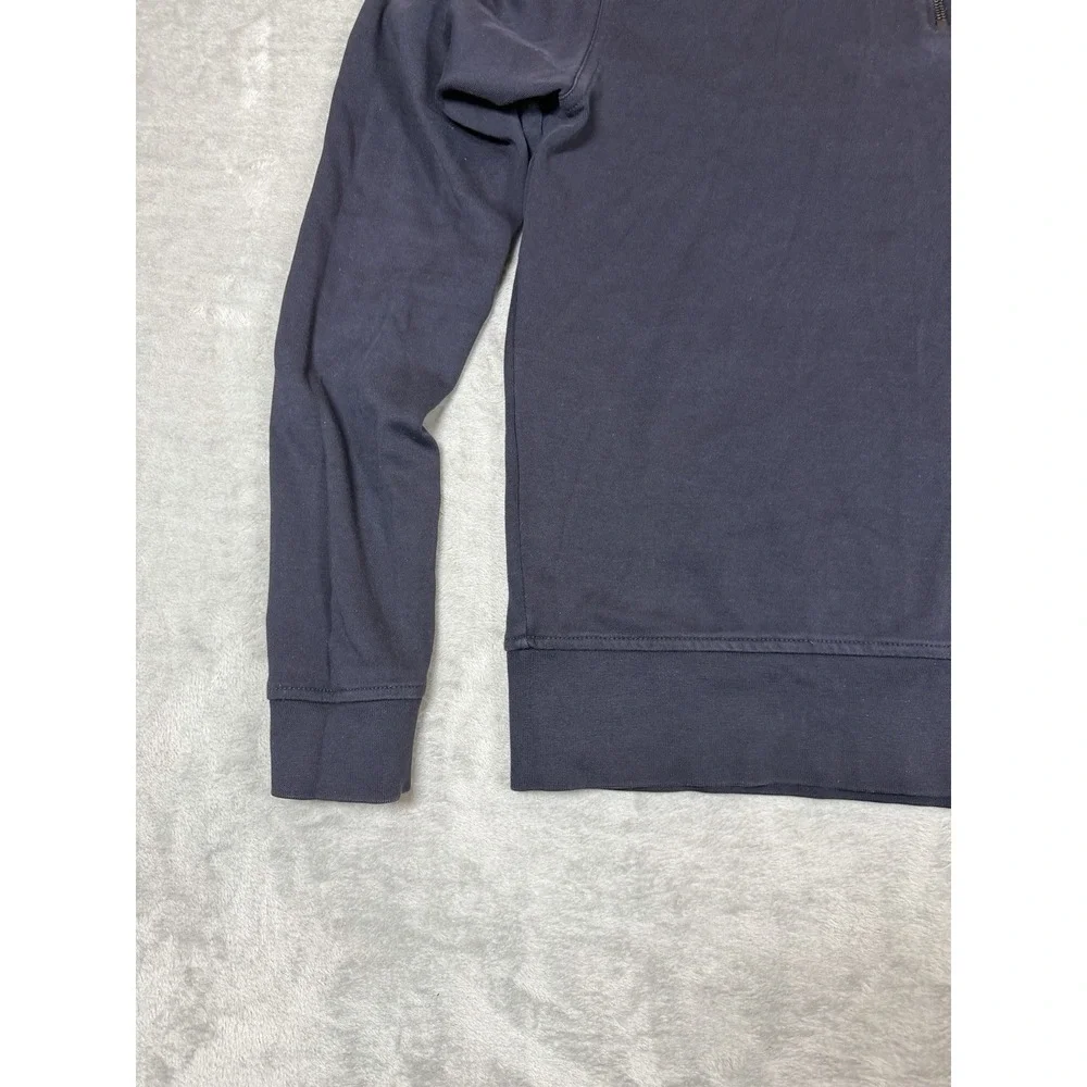 Burberry Brit Mens M Blue 1/4 Zip Pullover Sweater Nova Check Cotton Authentic